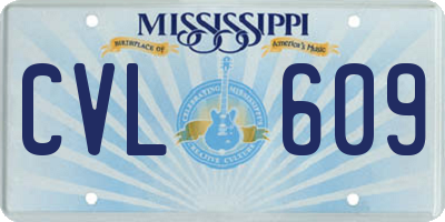 MS license plate CVL609