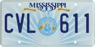 MS license plate CVL611