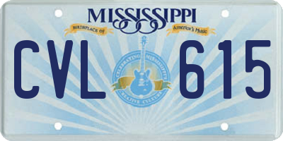 MS license plate CVL615