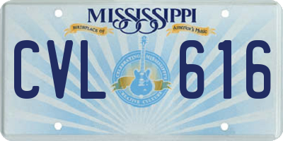 MS license plate CVL616