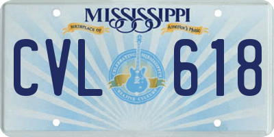 MS license plate CVL618