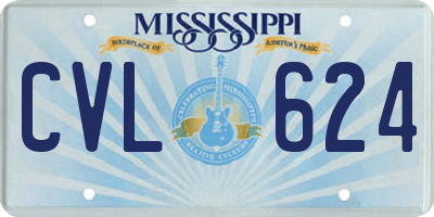 MS license plate CVL624