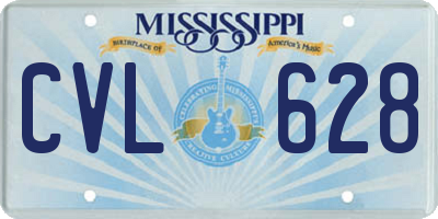 MS license plate CVL628