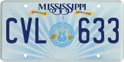 MS license plate CVL633