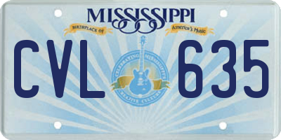 MS license plate CVL635