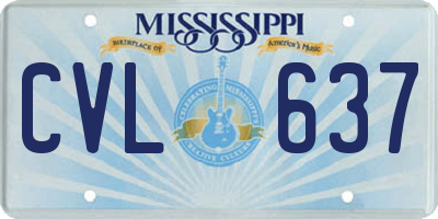 MS license plate CVL637