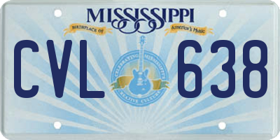 MS license plate CVL638