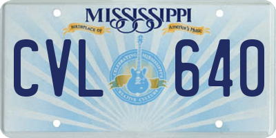 MS license plate CVL640