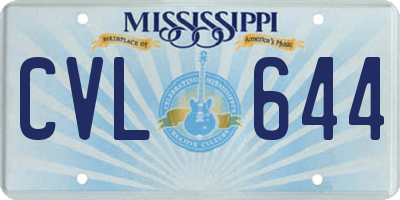 MS license plate CVL644
