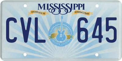MS license plate CVL645