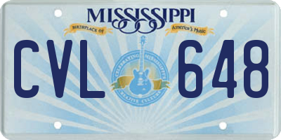 MS license plate CVL648
