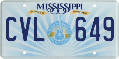 MS license plate CVL649