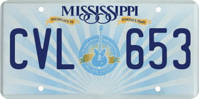 MS license plate CVL653