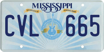 MS license plate CVL665