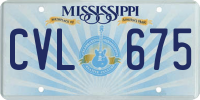 MS license plate CVL675