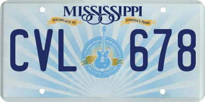 MS license plate CVL678