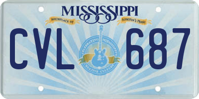 MS license plate CVL687