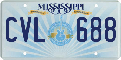 MS license plate CVL688