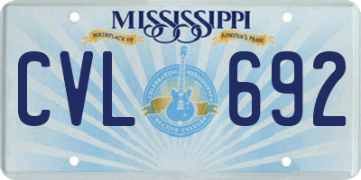 MS license plate CVL692