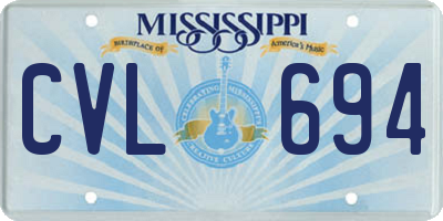MS license plate CVL694