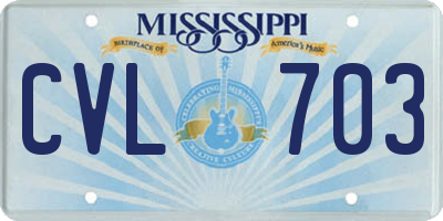 MS license plate CVL703