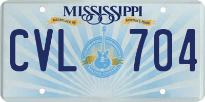 MS license plate CVL704