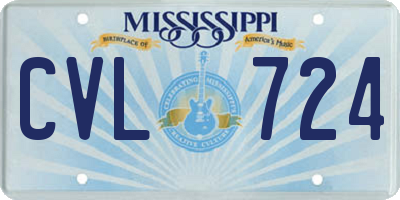 MS license plate CVL724