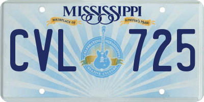 MS license plate CVL725