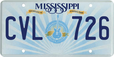 MS license plate CVL726