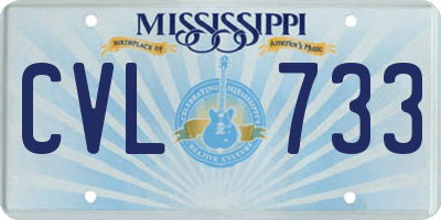 MS license plate CVL733