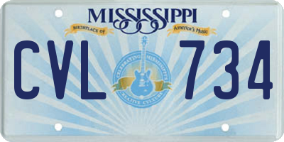 MS license plate CVL734