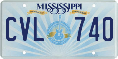 MS license plate CVL740