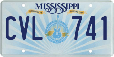 MS license plate CVL741