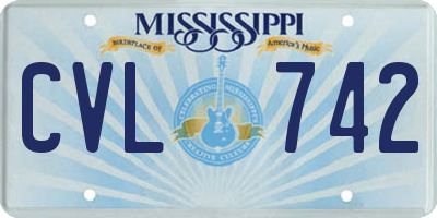 MS license plate CVL742