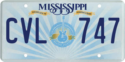 MS license plate CVL747