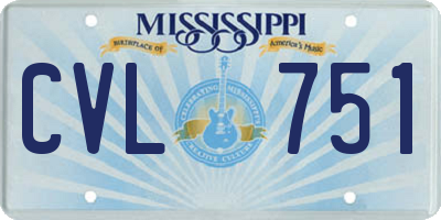 MS license plate CVL751