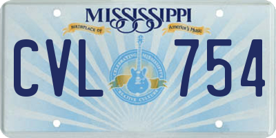 MS license plate CVL754