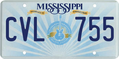 MS license plate CVL755