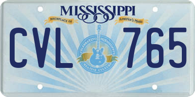 MS license plate CVL765