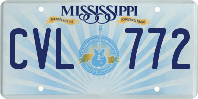 MS license plate CVL772