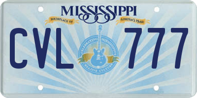 MS license plate CVL777
