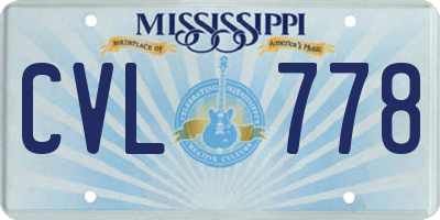 MS license plate CVL778