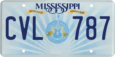 MS license plate CVL787