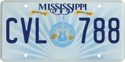 MS license plate CVL788