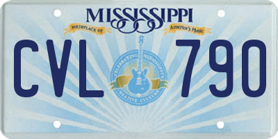 MS license plate CVL790
