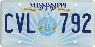 MS license plate CVL792