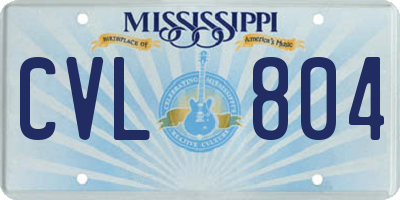 MS license plate CVL804