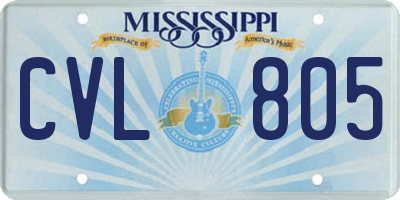MS license plate CVL805