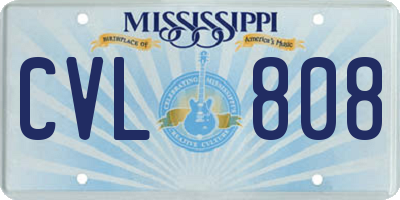 MS license plate CVL808