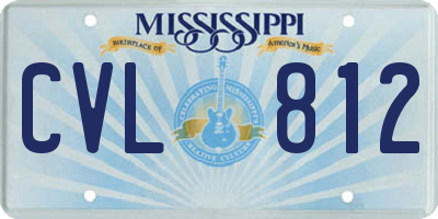 MS license plate CVL812